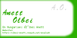 anett olbei business card